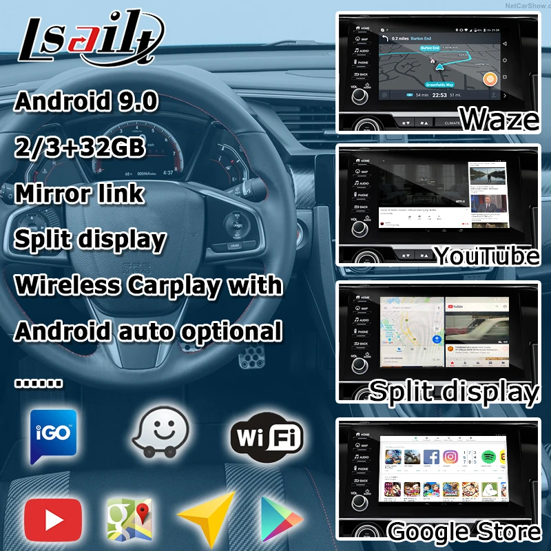Интерфейсная коробка для Android / carplay Honda Civic FC FK 2016 интерфейсная видео GPS навигация