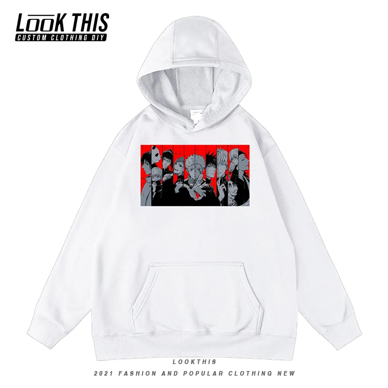 

Japan Anime Jujutsu Kaisen Personality Print Hoodies Sweatshirt Streetwear Gojo Satoru Kids Pullover Boys Girls Oversized Hoodie