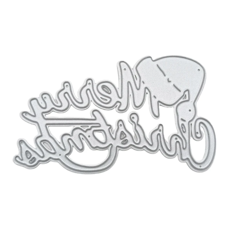 Счастливого Рождества и шапка Санты металлические вырезанные штампы фотоальбом