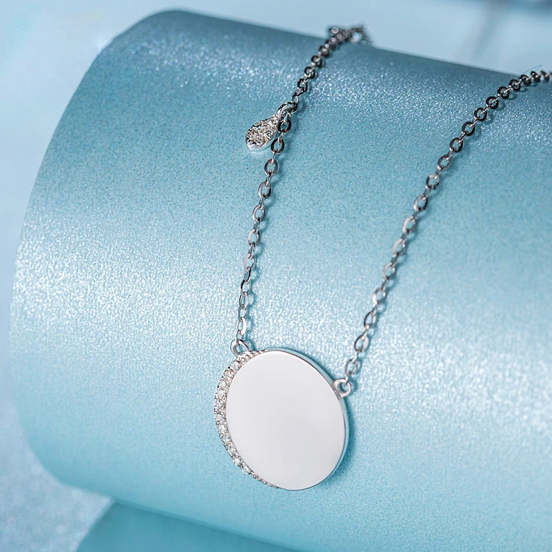 Ожерелье из стерлингового серебра S925 пробы круглая геометрическая форма простая