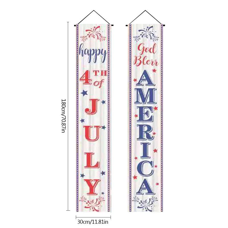 

Patriotic Porch Sign Banners Flag Door Decoration Memorial Day Independence Day Flag Day Labor Day Hanging Banner For Yard