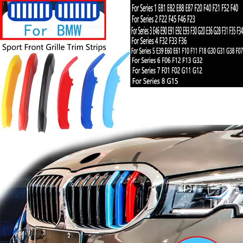 Полоса отделки решетки радиатора автомобиля для BMW E81 E88 F20 F40 F21 F52 F22 F45 E46 E90 E91 E92 F30 G20