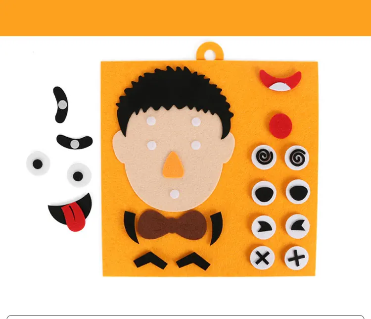 1 set of children's toys DIY mood change jigsaw puzzle recognition facial expressions learning toy children jigsaw teaching mate