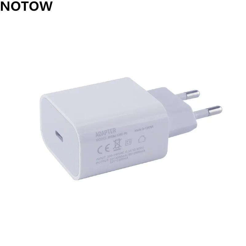 NOTOW 18 Вт PD USB Type C US/EU/UK штекер зарядного устройства порт дорожный адаптер питания