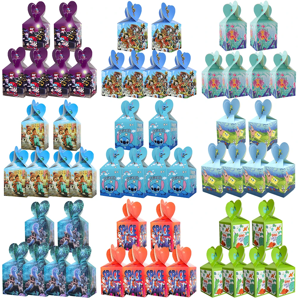

12pcs Frozen Theme Paper Candy Boxes Festival Girls Birthday Party Decoration Disposable Princess Anna Elsa Gift Boxes Supplies