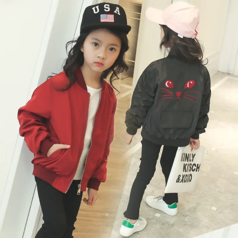 

High Quality New Children's Clothing Cartoon Cat Jacket Girls Baby Outing Clothes Jacket Children Zipper Cardigan Coats