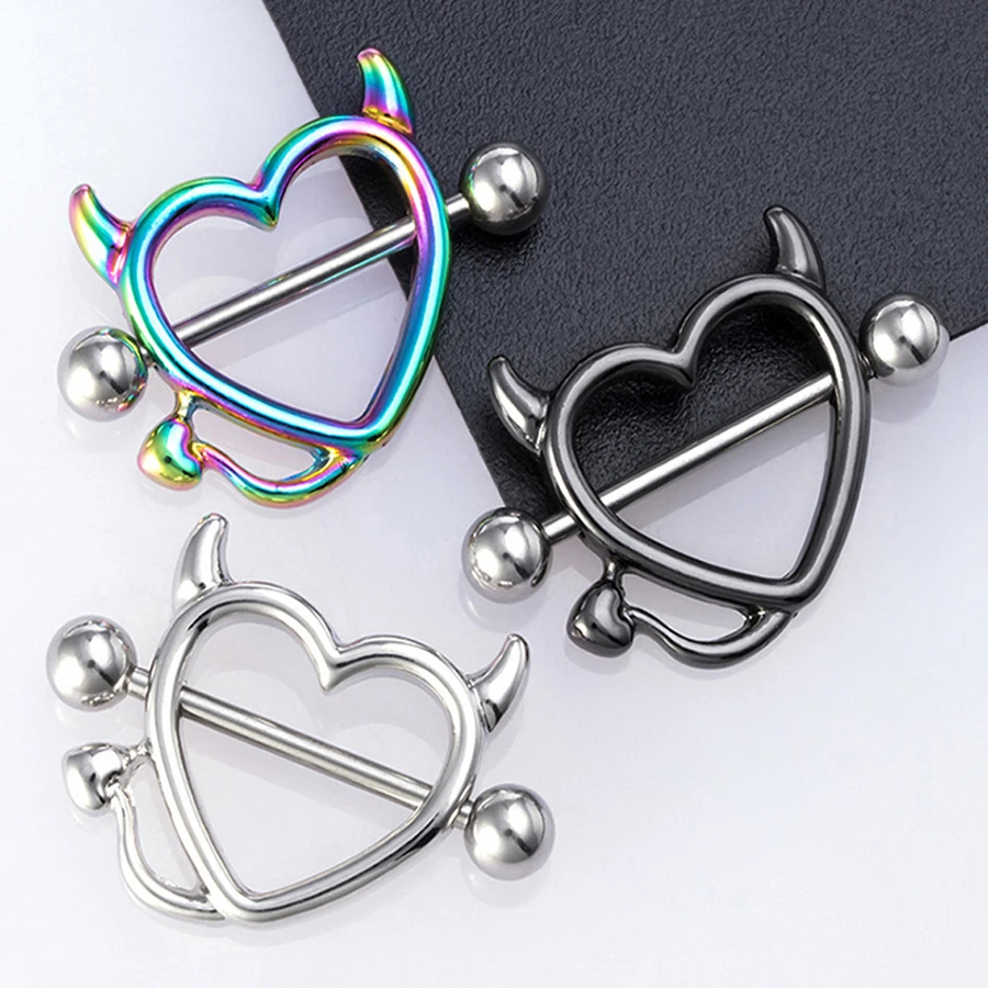 

2 шт., кольцо для пирсинга груди, нержавеющая сталь