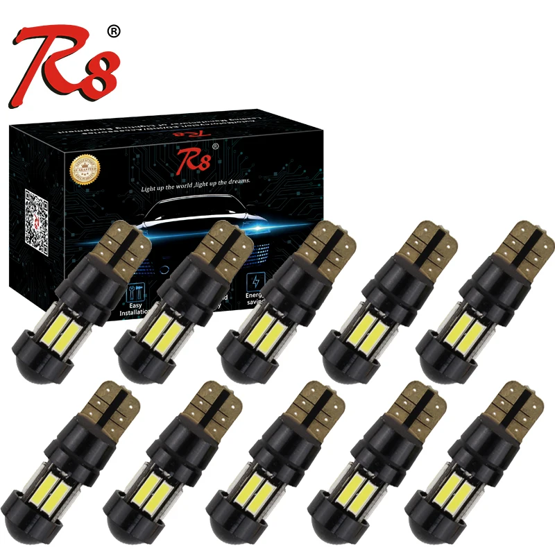 R8 10 шт./лот стробоскоп Hyper Flash T10 W5W 194 168 светодиодная мигающая лампа 7020 10SMD с широким