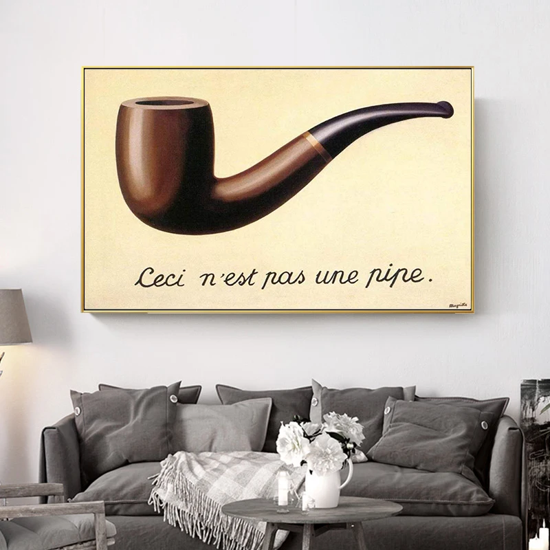 Magritte самая известная картина это не труба Картина на холсте настенное искусство