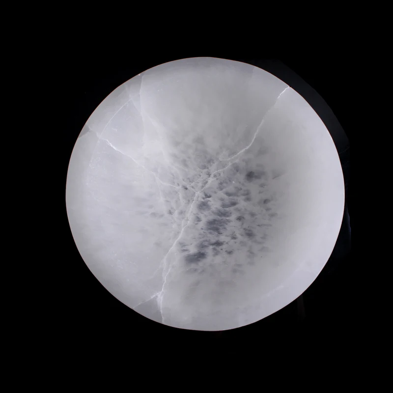 

1PC Natural Polished White Selenite Bowl Stone Crystal Ashtray Yoga Healing Meditation Container Relaxation Healing