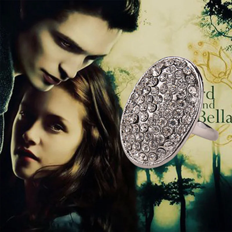 

Twilight Saga Ring Breaking Dawn Bella Wedding Engagement Silver Color Fashion Sparkling CZ Crystal Precious Jewelry Wholesale