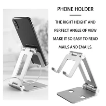 New Desktop Phone Folding Stand Adjustable Mobile Phone Holder Home Office Aluminum Alloy Non-slip Rack
