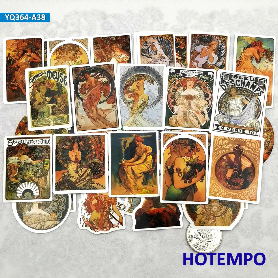 38 шт иллюстрация искусство муча стиль фея масляная живопись дневник наклейки для