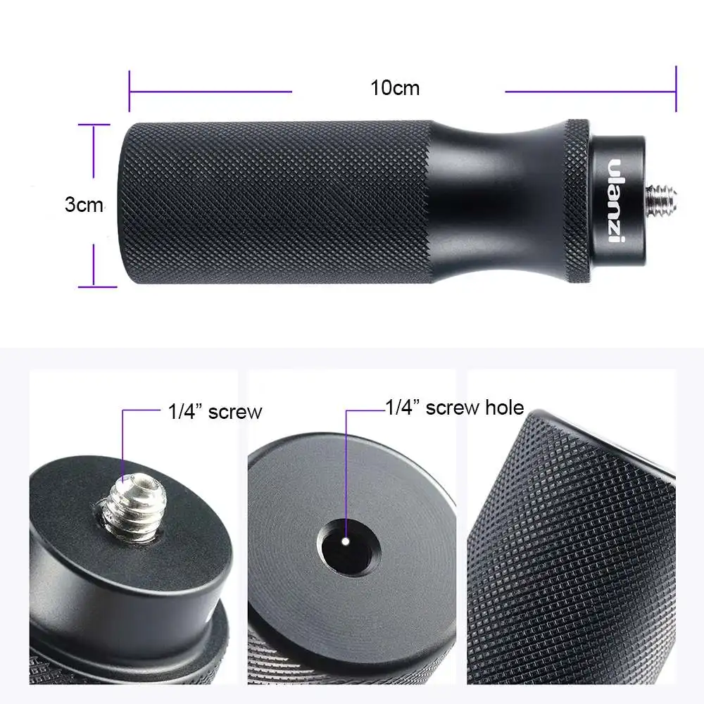 Ulanzi U-40 Metal Camera Hand Grip for GoPro 7 6 5 DJI OSMO Action RX0 II VLOG Handheld Handle Stabilizer with 1/4" Screw |