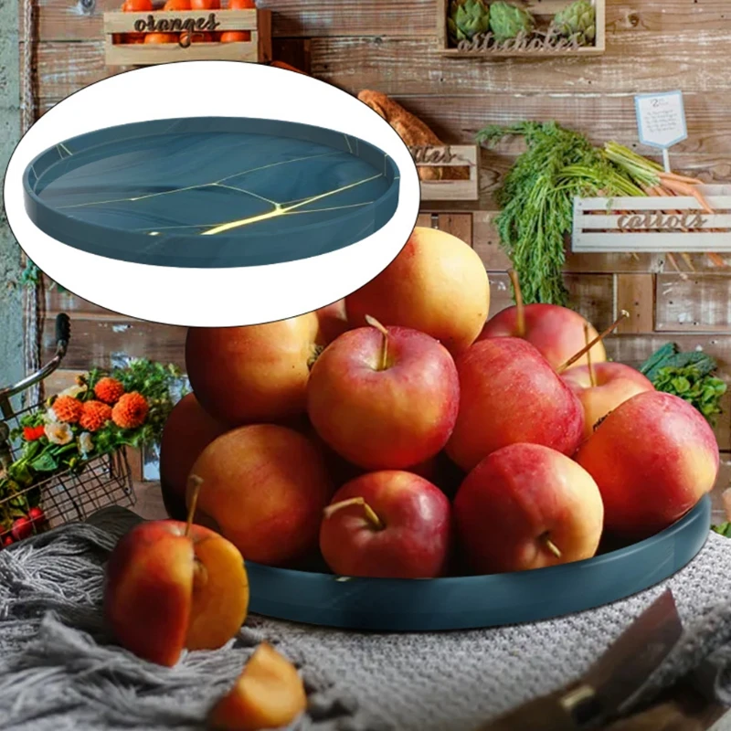 Round Tray Epoxy Resin Mold Fruit Plate Board Coaster Silicone Mould DIY Crafts Ornaments Home Decorations Casting Tools D0LC | Украшения и