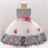 toddler infant baby girls dresses flower christening gowns baby baptism princess trailing 1st year birthday dress kids clothes