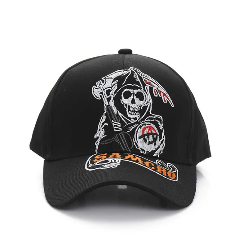 

Fashion Unisex Baseball Caps SOA Sons Of Anarchy Skull Embroidery Snapback Men Women Motorcycle Racing Sports Trucker Hat MZ0049
