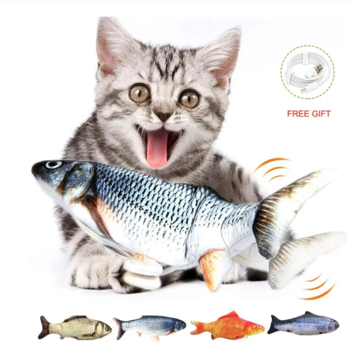 

30CM Electronic Pet Cat Toy Electric Simulation Fish Toys for Dog Cat Chewing Playing Biting Toy floppy Fish Supplies Dropship