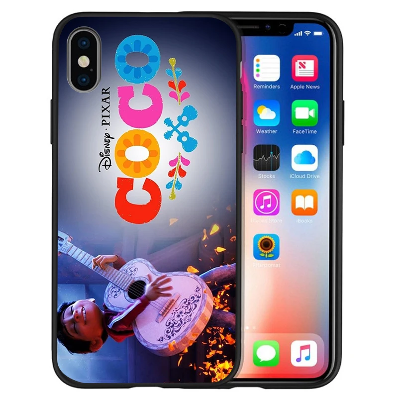 Модный мультяшный черный чехол для телефона Coco Death Day iPhone 11 Pro Max XS XR X 8 7 6S Plus 5S