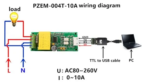 PZEM-004T новая версия ttl Modbus мощность энергии Ватт метр переменного тока 220 В 0-10A