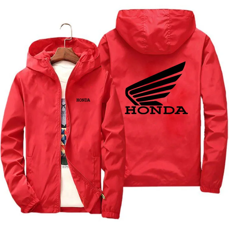 

2021 Spring Autumn Men Honda Car Logo Hoodies Jacket Print Punk Cardigan Clothing Fashion Casual zipper Sweatshirt Coat Tops