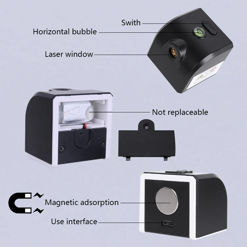 Лазерный уровень перезаряжаемый нивелир с магнитом 2 линии перекрестный зеленый