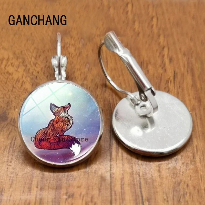 Новинка мультфильм серьги в виде лисьей морды лесной био круглых ювелирных