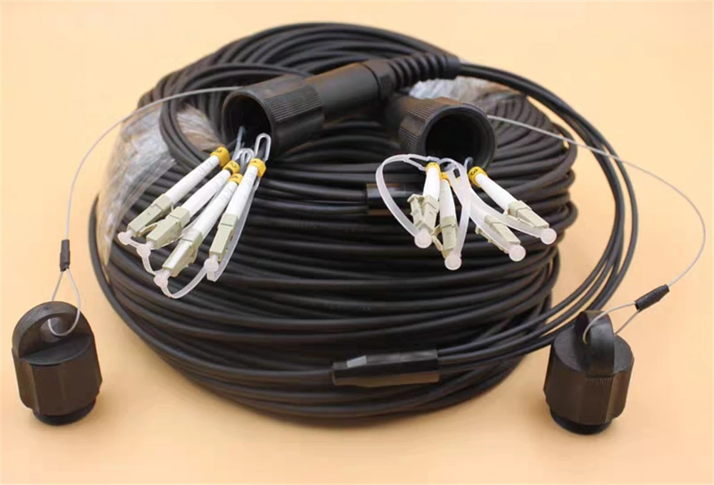 400mtr 4 cores Outdoor DVI LC-LC Fiber optic Patch cord waterproof MM Armored CPRI TPU cable Multimode FTTH FTTA jumper ELINK