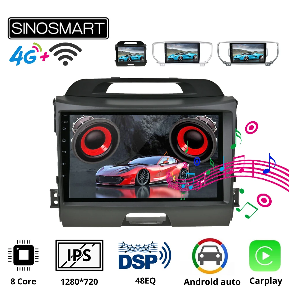 Sinosmart автомобильный радиоприемник с навигацией GPS для Kia KX5 Sportage QL/R 2010 2011 2012 2015 2016