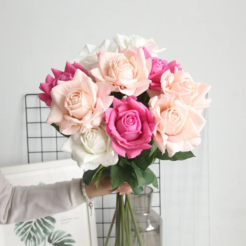 

Rose Simulation Bouquet Artificial Rose Flower High-Grade Home Decoration Party Wedding Road Guide Wall Fake Flower