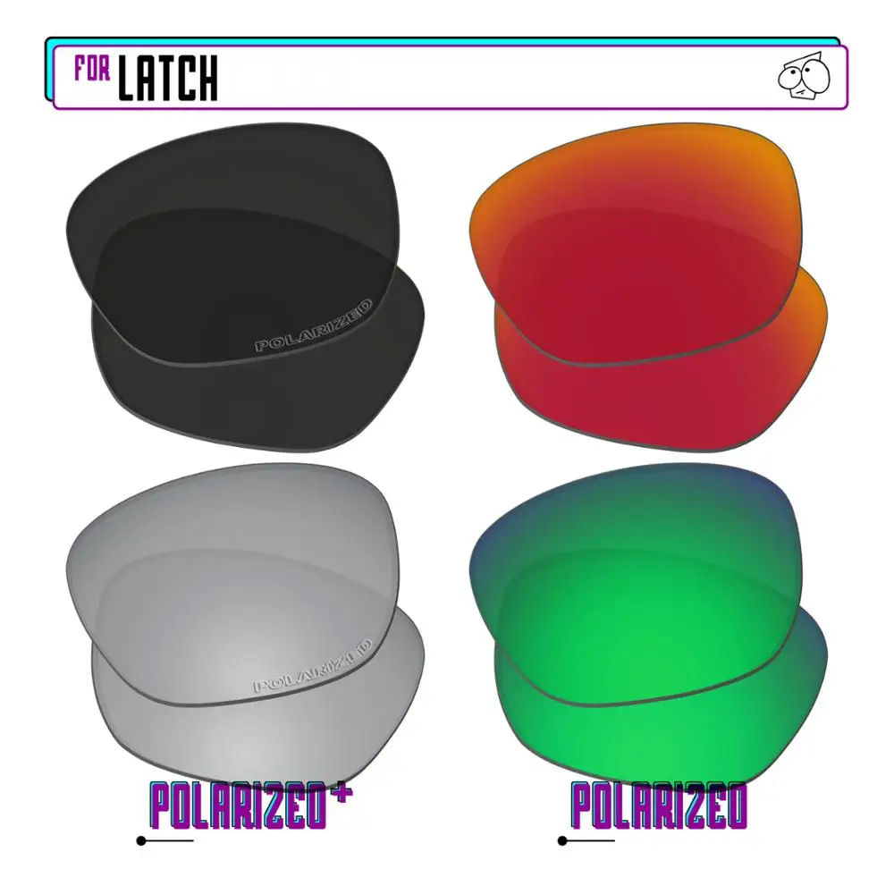 EZReplace Polarized Replacement Lenses for - Oakley Latch Sunglasses - BkSrP Plus-RedGreenP