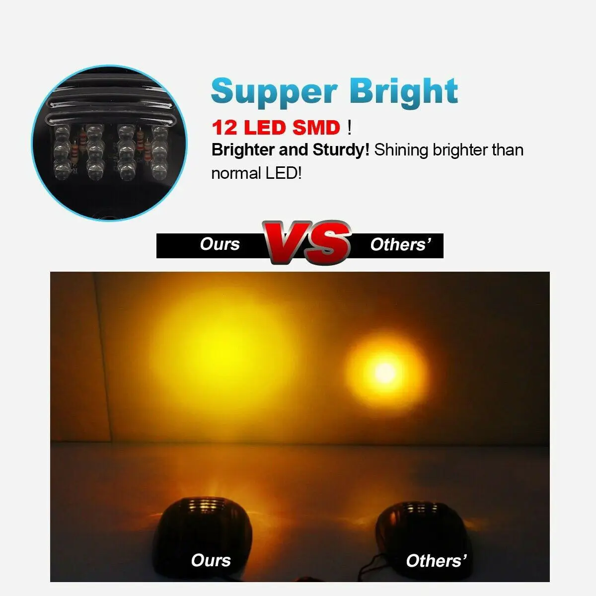 

Attachment Car Lights Fitting Night time 12 LED Bulbs Lamps Running Top