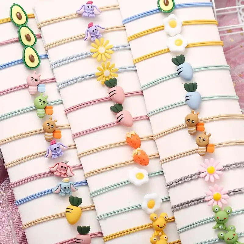 12 шт. Мультяшные эластичные резинки для волос девочек и женщин резинка с