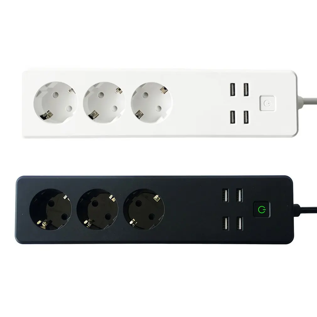 Wifi Smart Power Strip 4 EU Outlets Plug With USB Charging Port Timing App Voice Control Home Assistant | Электроника