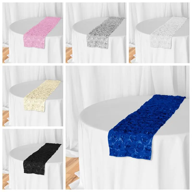 Горячая распродажа 10 цветов атласная Розочка скатерть для банкета украшения