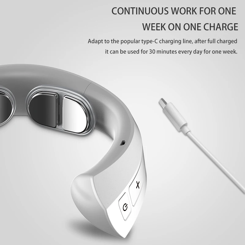 

Neck Massager Pulse Heating Cervical Spine Vertebra Relaxation Electric Neck Massage with Remote Control Rechargeable Massage