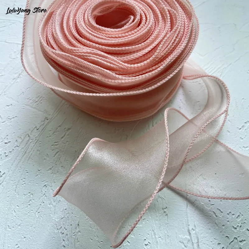 5 см 35 метров романтическая волнистая лента шифоновая пряжа прозрачный