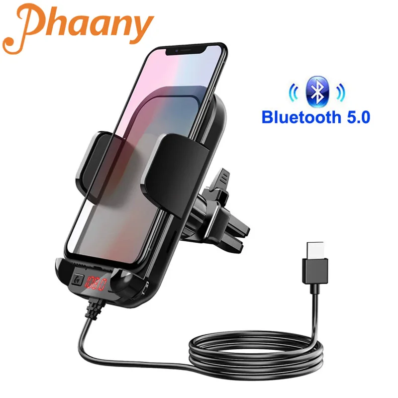 FM трансмиттер Phaany Bluetooth 5 0 автомобильный комплект громкой связи AUX аудио приемник