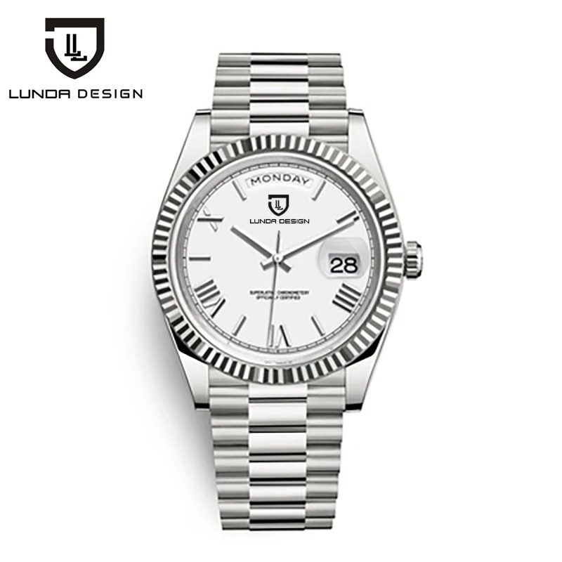 

LUNDA Design classic luxury man watch 2813 automatic movement 41MM dial sapphire Date 316L Stainless steel strap wristwatch