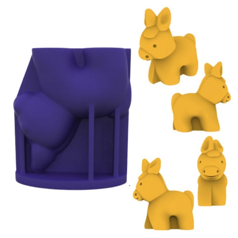 

Маленьким осликом, эпоксидная смола, форма украшения дома силиконовая форма «сделай сам» ремесла гипс, Свеча Пресс-форма для литья