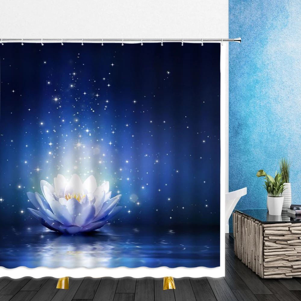 

Modern Simplicity Cartoons Shower Curtains Flowers 3D Print Bathroom Home Decor Waterproof Polyester Bath Curtain With12pcs Hook