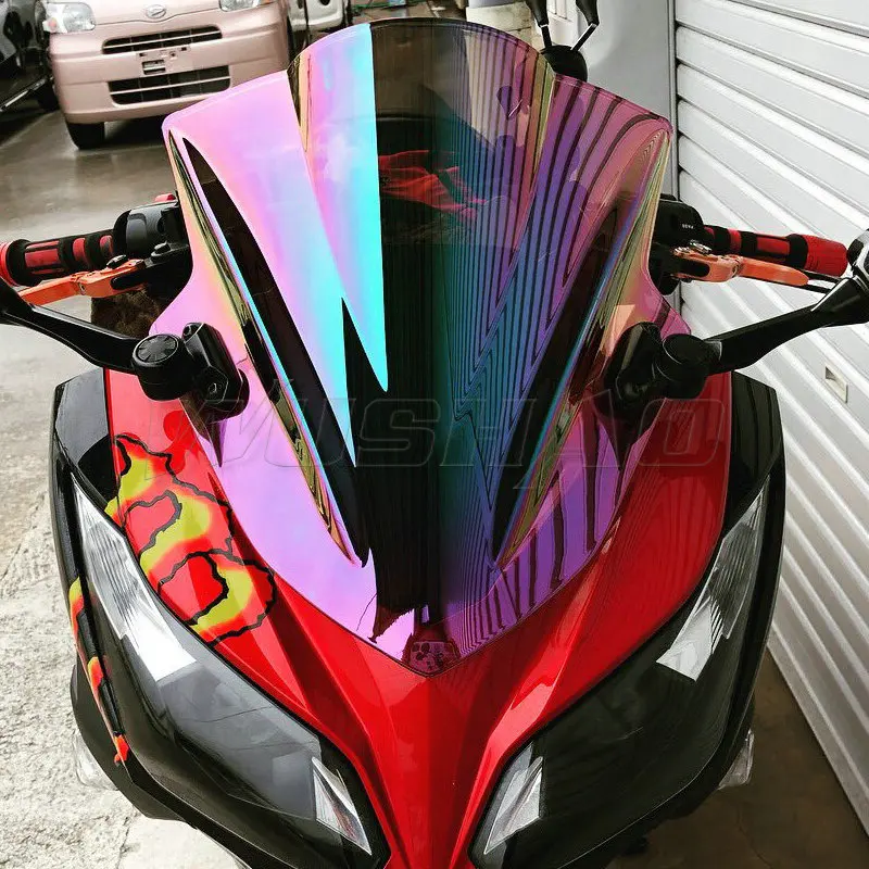 Мотоцикл двойной пузырь лобовое стекло ветер экран для 2013 Kawasaki Ninja 300 300R EX300 EX A B черный Иридиум