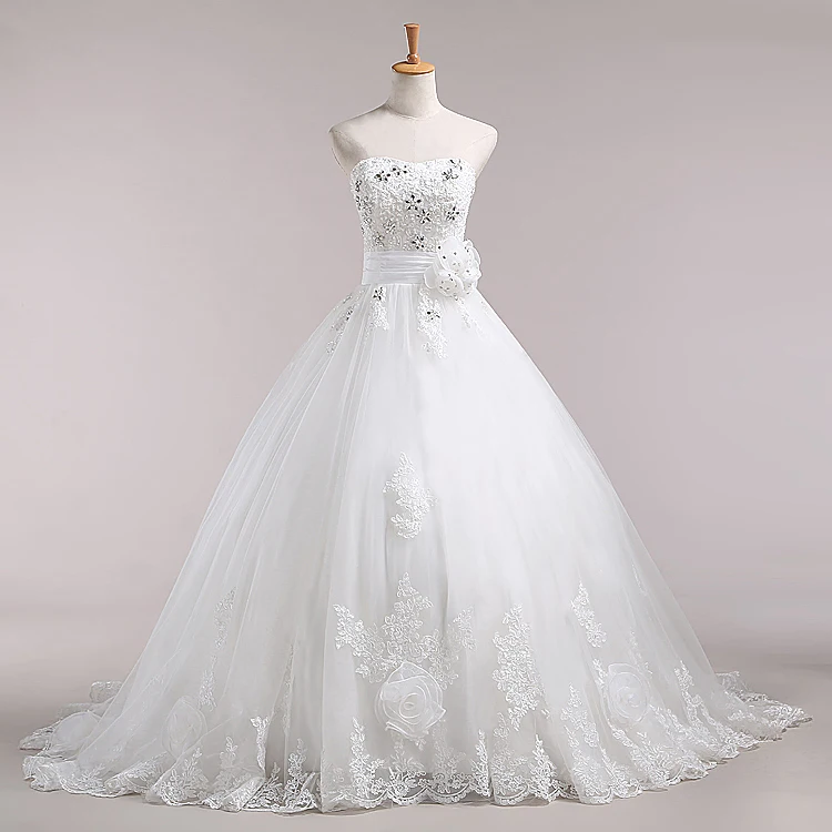 Белое Кружевное бальное платье с аппликацией свадебное новинка 2020 цветочное