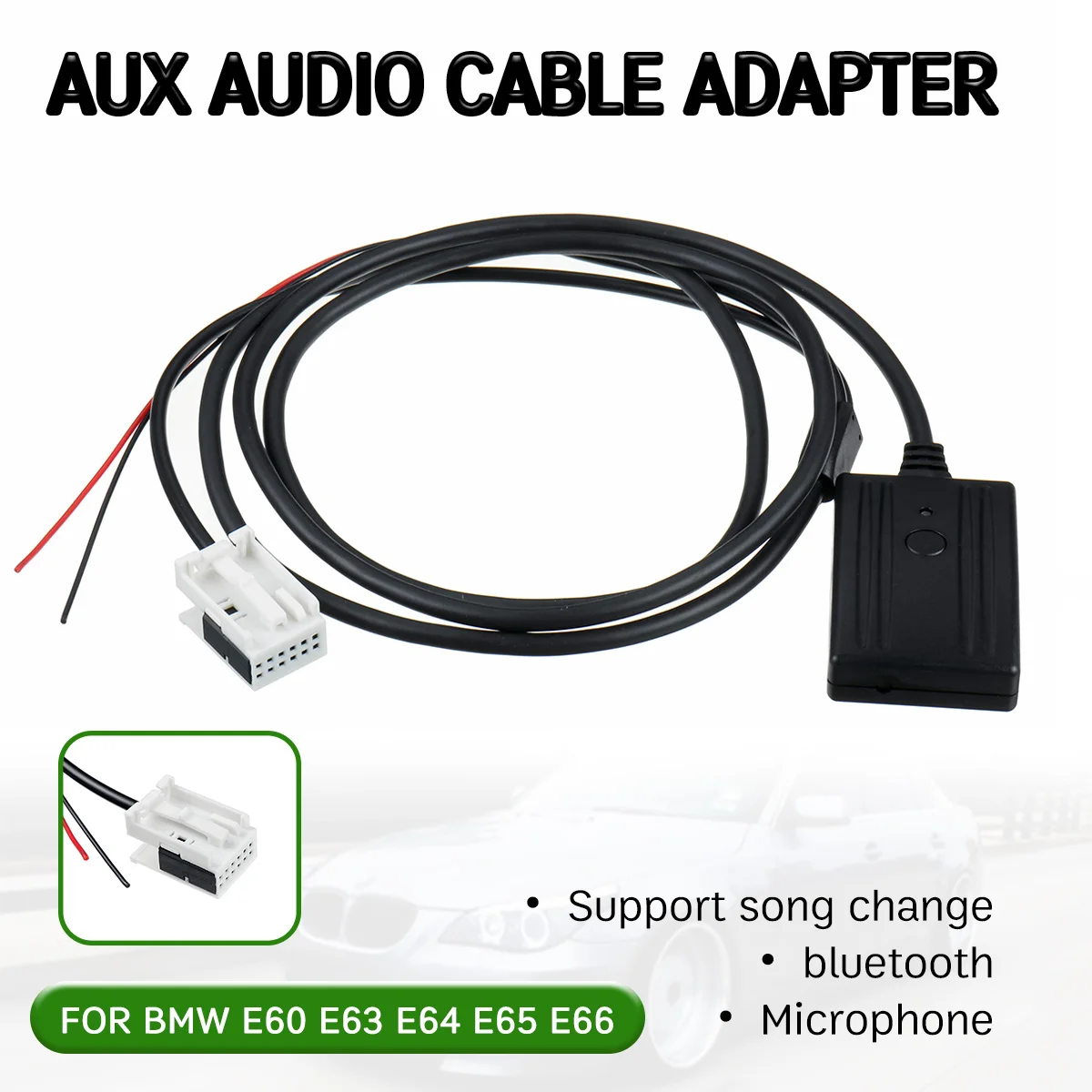 

bluetooth Aux Receiver Cable Adapter for BMW E60 E63 E64 E65 E66 E81 E82 E87 E70 Hands-free Hifi aux module for 12 Pin Head Unit