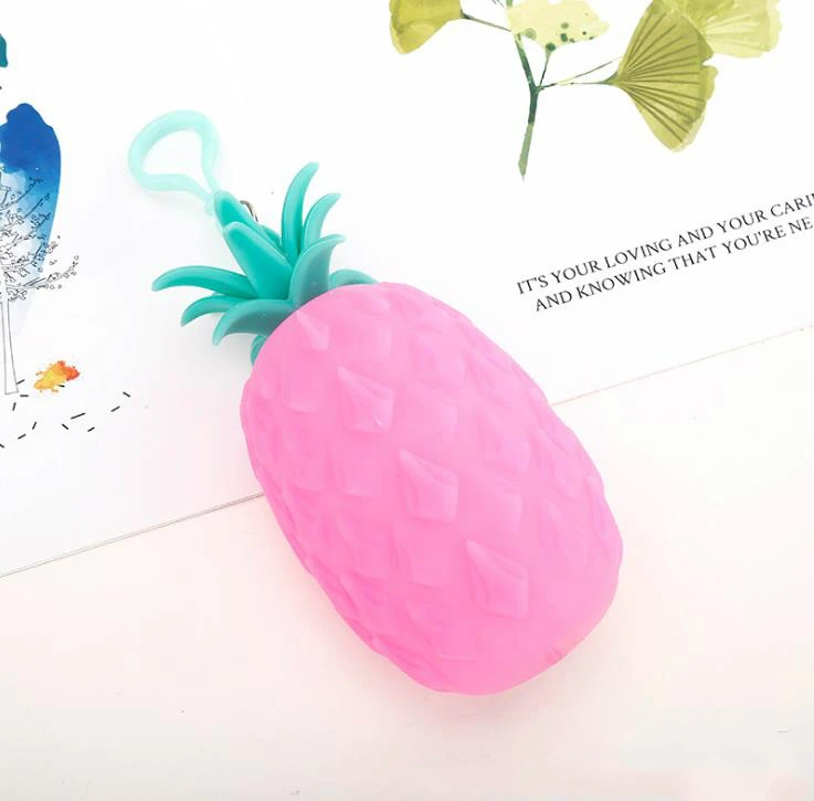hot pink Силиконовый кошелек для монет для девочек креативный ананас в форме манго портативный маленький милый Карманный Кошелек Сумочка-клатч подарки - Цвет: hot pink
