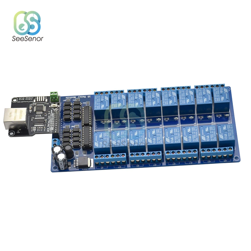 16-канальное реле управления Ethernet плата ler модуль портом RJ45 сетевой веб-сервер Lan Wan
