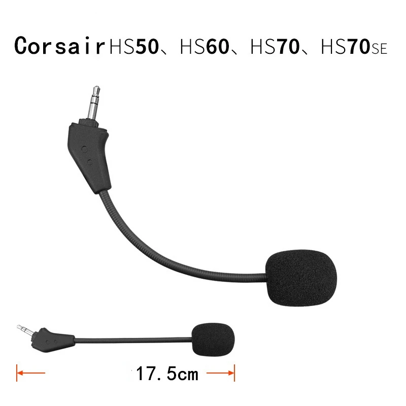 

For Corsair HS50 Pro HS60 HS70 SE Gaming Headsets Headphones Replacement Game Mic Aux 3.5mm Microphone Boom Foam Repair Parts