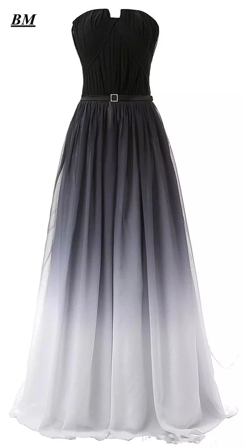 A-Line платье для выпускного вечера 2021 V образным вырезом градиент шифон Бисер с