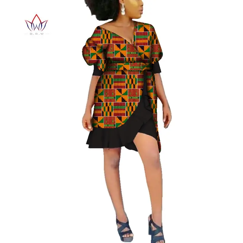 Женское милое платье с принтом в африканском стиле Dashiki большие размеры 6xl Bazin Riche