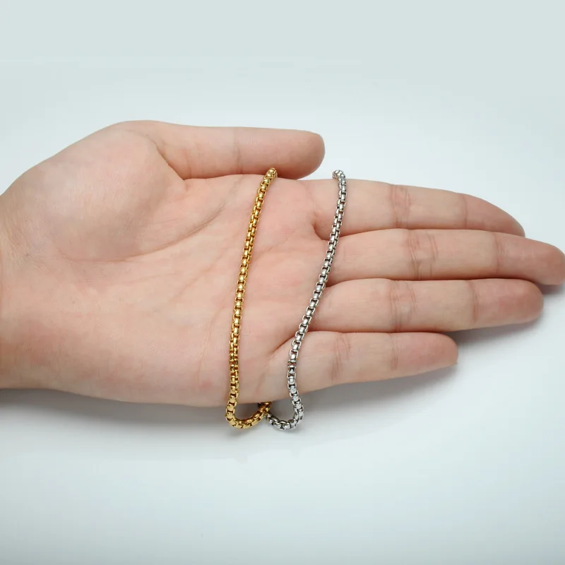 Панк Стиль Мужская мода ювелирные изделия шириной 3 мм труба квадратного сечения